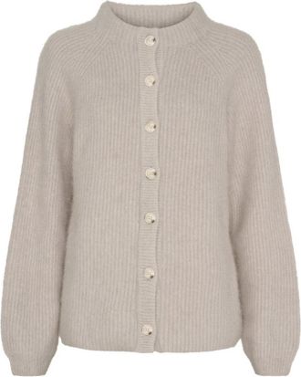 BTF-CPH Raccoon and Cashmere Cardigan - Dames - Vesten - Beige - M - Wol - Truien & Vesten