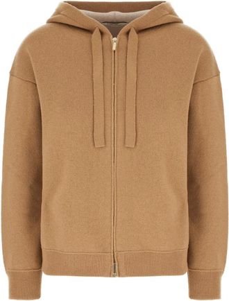 Max Mara Zip-throughs, female, Beige, Size: XS Stylish Sweatshirts for a Trendy Look