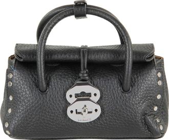 Zanellato Black Hammered Leather Tote Bag