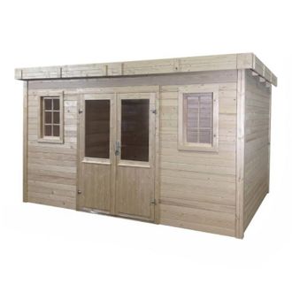 Foresta Caseta De Jard&iacute;n De Madera 380x380 Cm - Espesor De Pared 28 Mm - Techo De Acero Galvanizado - Ventanas De Cristal - Slx4040 Foresta