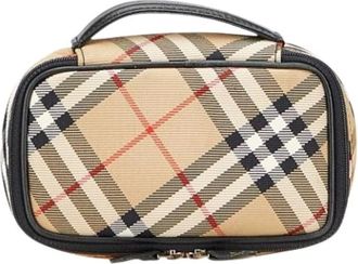 Burberry Pre-owned Bags, female, Beige, Size: ONE SIZE Pre-owned Canvas Clutch