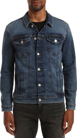 Mavi Frank Denim Trucker Jacket in Dark Foggy Feather Blue at Nordstrom, Size Medium R