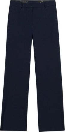 Brooks Brothers Rechte Wollen Blend Broek - Dames - Straight fit broeken - Blauw - XL - Wol - Broeken
