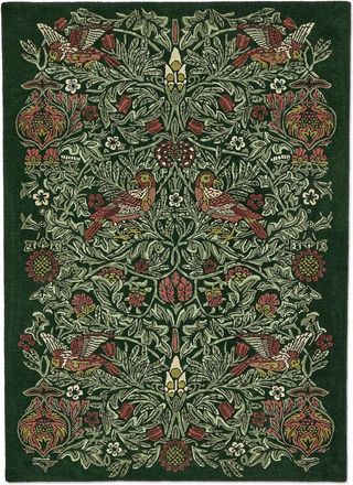 Morris & Co. Designer Teppich Bird Tump Green - handgetuftet, aus 100% reiner Schurwolle