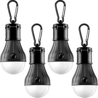 OEM 4 Unidades, Linterna Led Port&aacute;til Para Tienda De Campa&ntilde;a, Linterna Impermeable Para Camping, Funciona Con Pilas, Material Abs, Color Negro