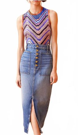 Ulla Johnson Bea Skirt In Danube Medium Indigo Wash