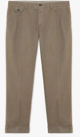 Brooks Brothers Taupe Stretch Katoenen Chinos - Heren - Straight fit broeken - Bruin - W40 - Katoen - Broeken
