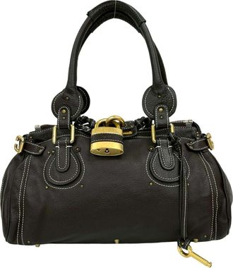 Chlo&eacute; Brown Leather Boston Bag Handbag Shoulder Bag Tote Bag (Pre-Owned)