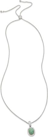 Savvy Cie Jewels Sterling Silver Jade & Cubic Zirconia Pendant Necklace in Silver/Jade at Nordstrom Rack