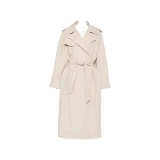 Frankie Shop Trench Coats, female, Beige, Size: XS Riva Cotton Trench Coat