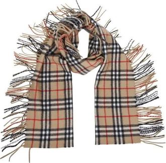 Burberry Tücher & Schals - Cashmere Check Pattern Scarf - Gr. unisize - in Beige - für Damen