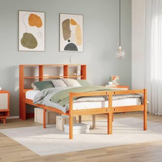 Berkfield Home Bookcase Bed without Mattress Wax Brown 140x200 cm Solid Wood