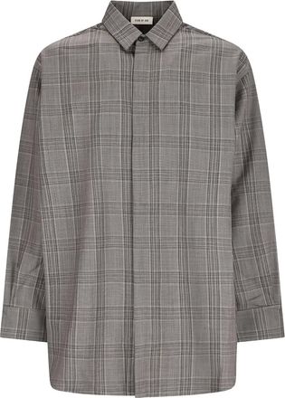 Fear of God Tartan classic collar shirt - men - Wool - M - Grey