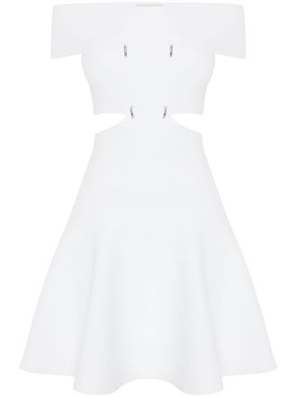 Alexander McQueen Off-shoulder mini-jurk - Wit