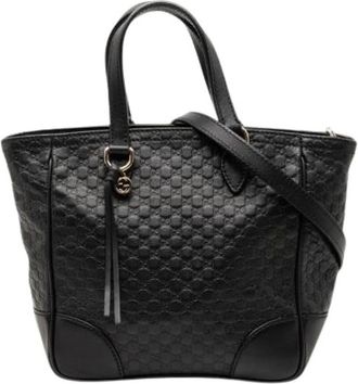 Gucci Pre-owned Tote Bags, female, Black, Size: ONE SIZE Pre-owned Micro Guccissima Leather 2way Bag