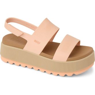 Reef Water Vista Platform Slingback Sandal in Bellini/Tan at Nordstrom, Size 11