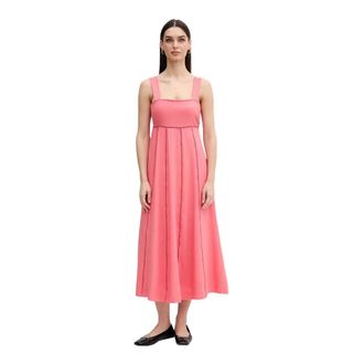 DKNY Dkny, Kleedjes, Dames, Oranje, XS, Linnen, Seamed Tank Dress With Tie Back