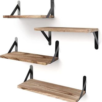 OEM Estantes De Pared De Madera Maciza, Juego De 2, 42,5 X 15 Cm, Perfectos Para Sal&oacute;n, Dormitorio, Ba&ntilde;o Y Cocina - Ulisem