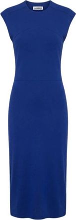 Jil Sander Midi Jurk - Dames - Casual kleedjes - Blauw - L - Kleedjes