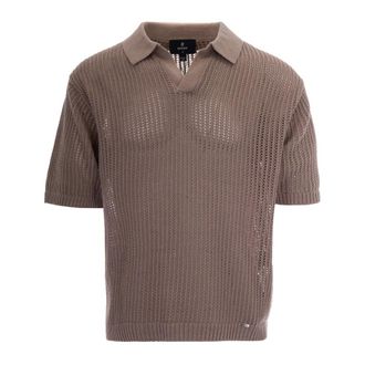 Represent Polo Shirts, male, Green, Size: L V-neck Ribbed Top