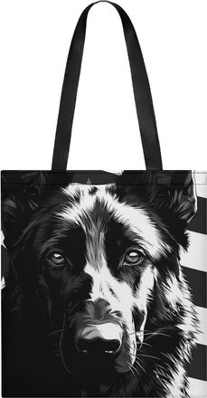 Generic German Shepherd USA Flag Tote Bag for Women Men Shoulder Bags Purses Pouch Handbags