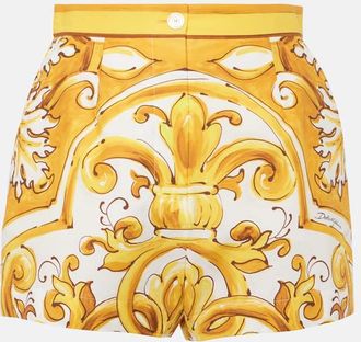 Dolce & Gabbana Majolica high-rise cotton shorts