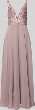 Laona Abendkleid mit Zierbesatz in Altrosa, Größe 32