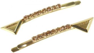 Prada Pre-owned Metalen Haaraccessoire - Dames - Vintage Accessoires - Geel - ONE Size - Vintage