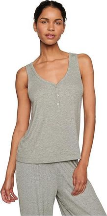 Eberjey Dream Rib V-Neck Tank Top Womens Pajama Dark Heather Grey : LG, Modal/Spandex