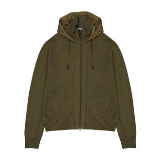 Herno Cashmere Sweater met Rits - Heren - Cashmere truien - Groen - L - Truien & Vesten