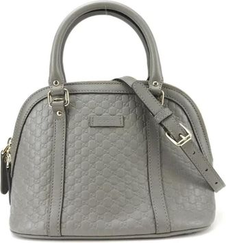 Gucci Pre-owned Leather gucci-bags - Dames - Vintage Handtas - Grijs - ONE Size - Leer - Vintage