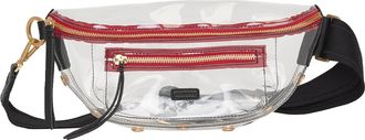 Hammitt Hammitt Charles Crossbody Clear Black Brushed Gold Red Zip