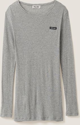 Miu Miu Ribbed knit jersey dress