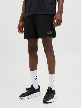 Jack & Jones Trainingsshorts JACK & JONES JCOCNZ SHORTS NOOS, Damen, Gr. XS, N-Gr, schwarz, Web, Obermaterial: 92% Polyester, 8% Elasthan, unifarben, relaxed fit k