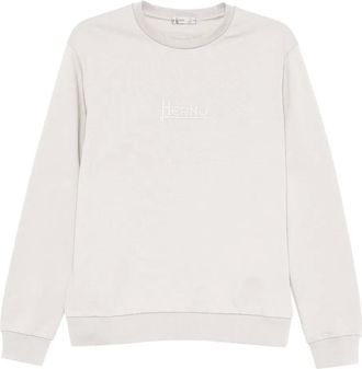 Herno logo-print sweatshirt - men - Cotton - S - Neutrals