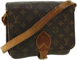 Louis Vuitton Tweedehands Canvas Louis Vuitton tassen - Dames - Vintage Schoudertas - Bruin - ONE Size - Leer - Vintage