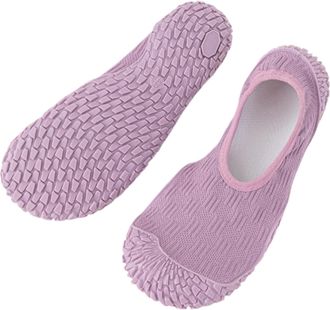 Generic Indoor Training Shoes, Indoor Walking Shoes - Women Treadmill Shoes, Quiet Indoor Footwear, Quiet Comfortable Sneaker Socks for Yoga and Sports Lavend