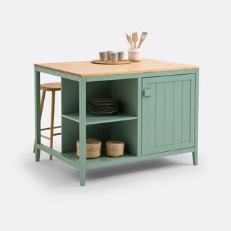 La Redoute Interieurs keukeneiland in massief dennenhout, Carlos