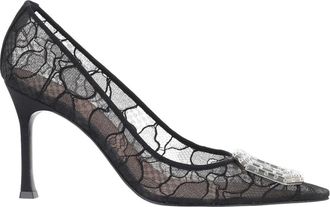 Amina Muaddi Schoenen, Dames, Zwart, 38 1/2 EU, Pumps