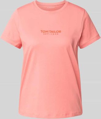Tom Tailor Regular Fit T-Shirt aus reiner Baumwolle in Apricot, Gr&ouml;&szlig;e XS