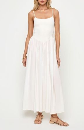 L*Space Misha Smocked Bodice Cover-Up Cotton Maxi Dress in Cream at Nordstrom, Size X-Small
