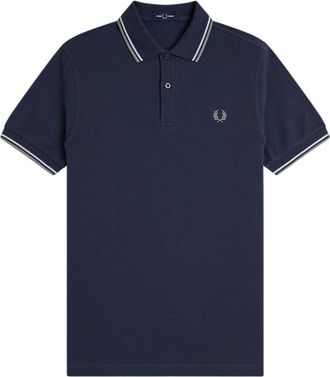 Fred Perry Heren Twin Tip Poloshirt (Airforce Blauw)