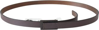 Costume National Womens Brown Leather Tactical Logo Buckle Dark Accessory