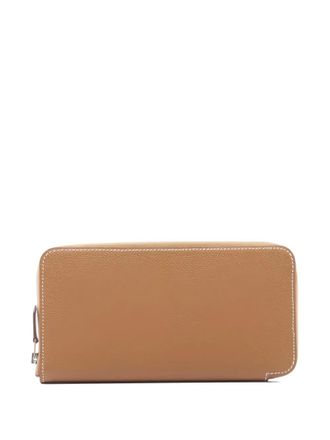 Herm&egrave;s Azap zip-around leather wallet - women - Calf Leather - One Size - Brown