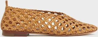 Mansur Gavriel Womens Woven Ballerina Shoes In Natural