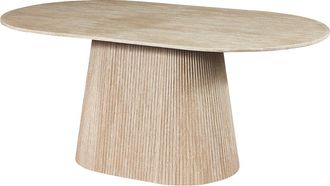 Vente-Unique Mesa de comedor para 8 personas de m&aacute;rmol artificial - Efecto travertino beige - TIFULI