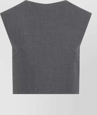 Jil Sander wool silk sleeveless top round neck
