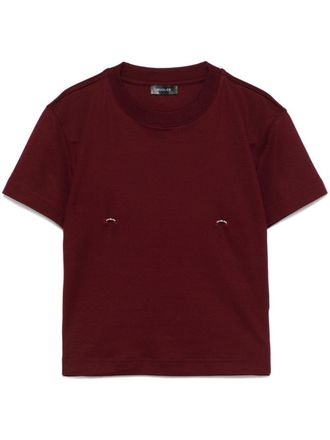 MUGLER T-shirt met piercing detail - Rood