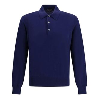 Tom Ford Polo Shirts, male, Blue, Size: XL Polo Shirt