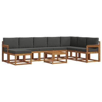 vidaXL Conjunto De Sof&aacute;s De Exterior 9 Pcs Natural Y Antracita Vidaxl